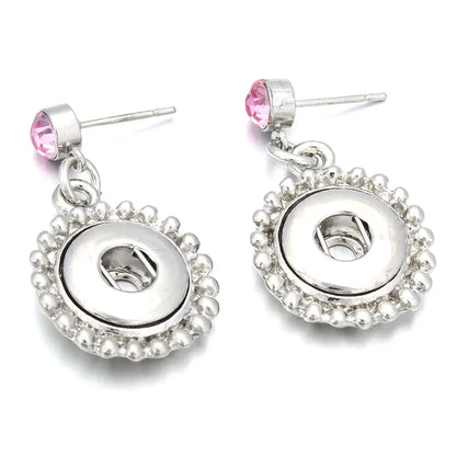 Lianfudai New 12mm Snap Jewelry Earring Metal 12mm Snap Button Earrings Eardrop Mini Snap Earring Charm Buttons