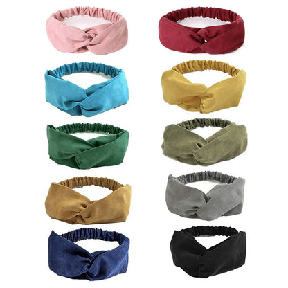 Lianfudai 2024 New Design Fashion Women Summer Style Headbands Bohemian Girl Cross Turban Bandage Bandanas Hairbands Hair Accessories