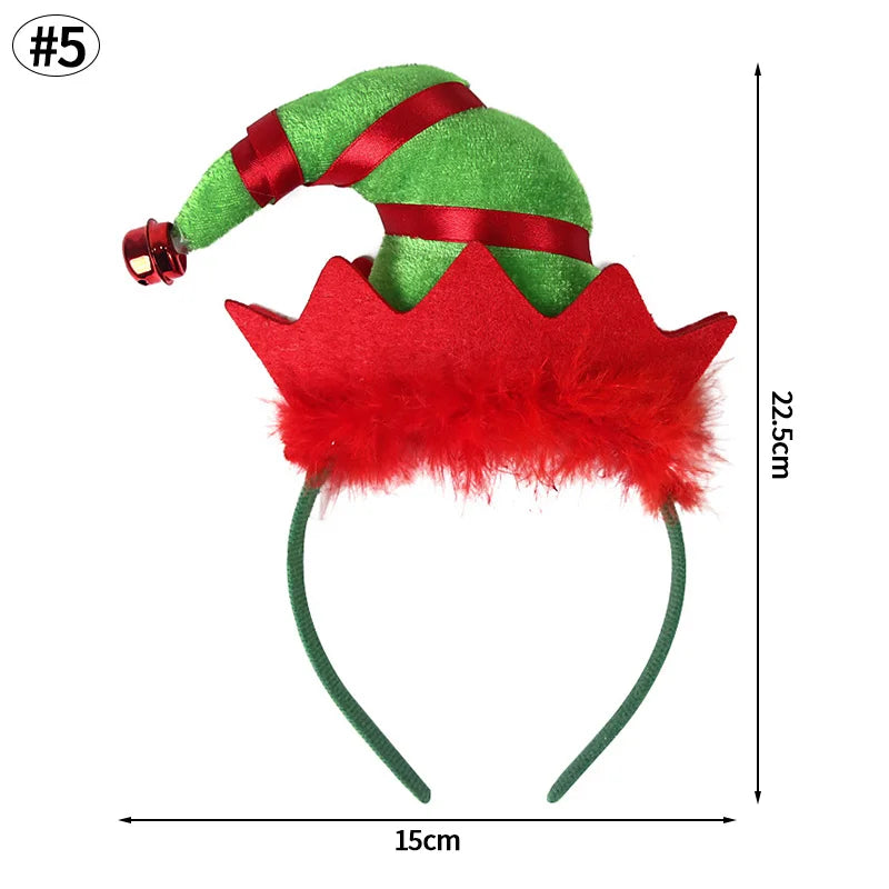 sengpan Christmas Bowknot Headband Cute Elk Snowman Bow Hair Hoop Xmas Hairband Hair Accessories 2025 Christmas Decor Supplies