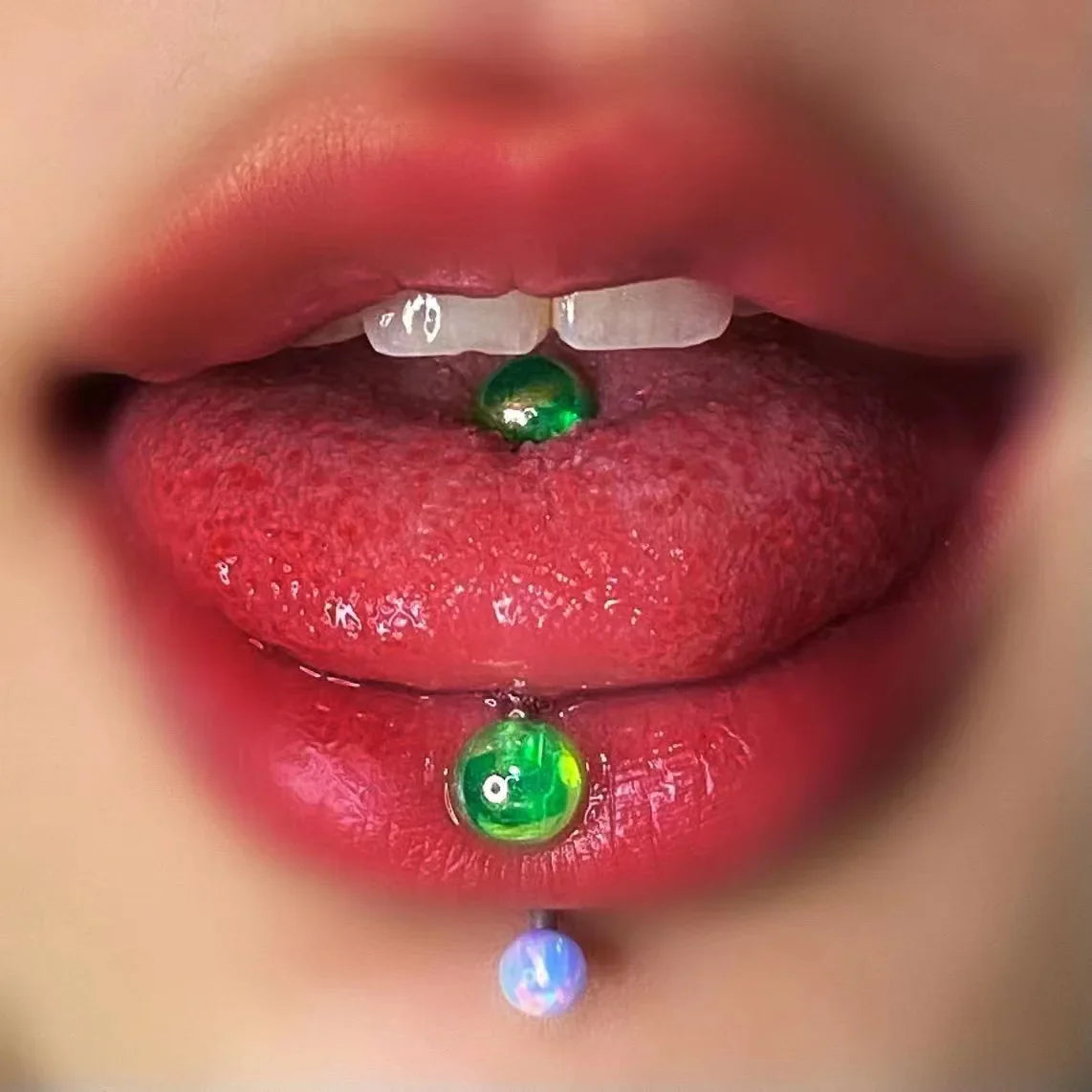 sengpan Tongue Nail Fashion Acrylic Tongue Ring Piercing Ear Nipple Rings Wear Lip Retro Stud Earring Puncture Jewelry