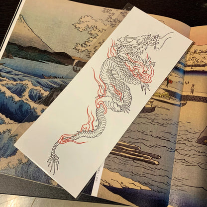 sengpan Waterproof Temporary Tattoo Sticker Japanese Style Black White Flame Dragon Body Art Fake Tattoo Flash Tattoo Arm Female Male