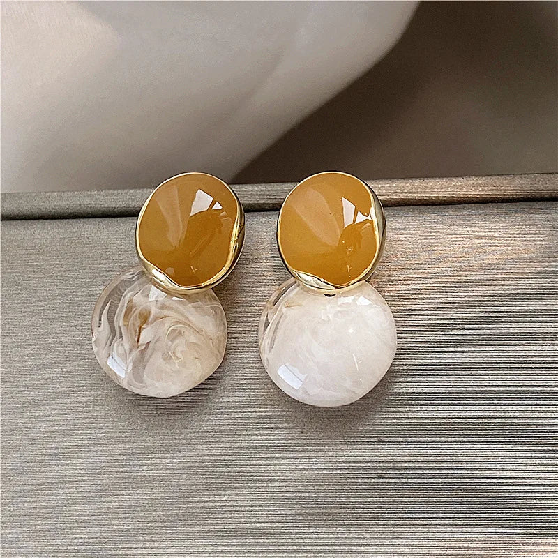 sengpan Elegant and Exquisite Opal Petal Circle Stud Earrings For Woman 2024 New Classic Jewelry Luxury Party Girl's Unusual Earrings