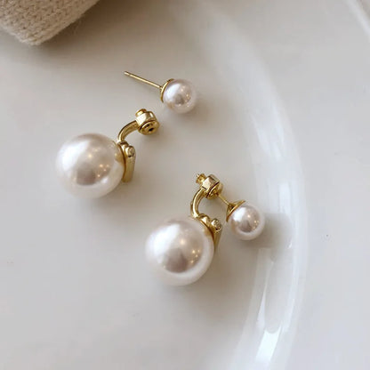 sengpan Simple Exaggerated Large Pearl Stud Earrings for Women Wedding Bridal Korean Imitation Pearl Earrings Office Jewelry Gifts