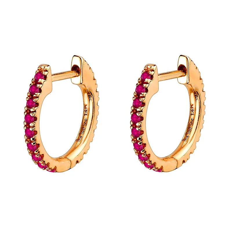 Lianfudai Violet Cubic Zirconia Hoop Dangle Earrings For Women Fashion Gold Plated Earring Set 2024 Jewelry Accessories Wholesale