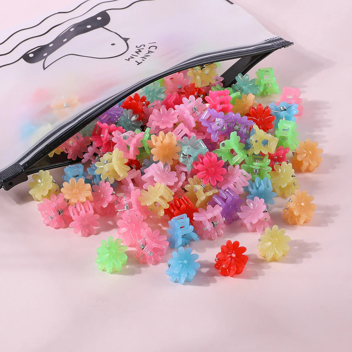 sengpan 50Pcs Small Hair Claw Clip Korean Fashion Mini Hair Clips Butterfly Flower Heart Multi-Shape Girls Clips Kids Hair Accessories