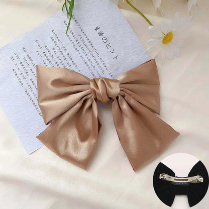 sengpan Oversized Bow Hair Accessories Fashion Satin Ribbon Hairpins Big Bow Hairpins Women Girls Satin Ladies Hairpins Cute