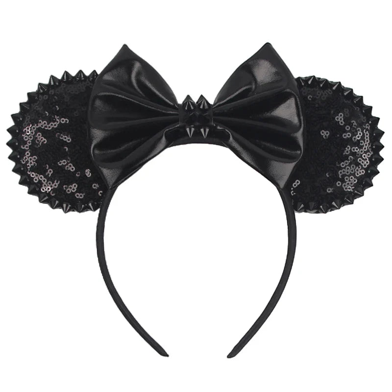 sengpan 2024 Nieuwe Disney Mouse Ears Headband  Hoofdband Bat Pompoen Lovertjes Strik Halloween Festival Feest Cosplay Haaraccessoires