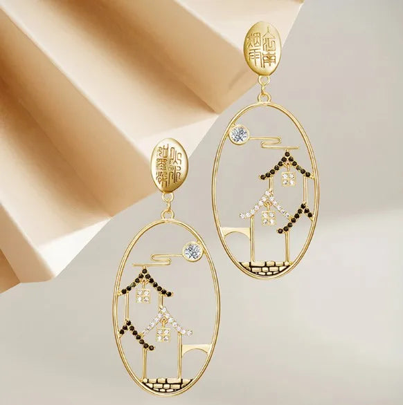 Lianfudai Exaggeration Fashion Big Star Dangle Drop Earrings For Women Ladies Statement Pendant Earrings 2024 New Pendientes