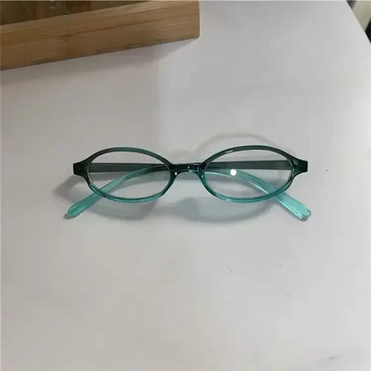 sengpan Retro Oval Glasses Women Girls Y2K Red Green Frame Glass Eyewear Decorative Computer Anti-blue Eyeglasses with Seaside Driving