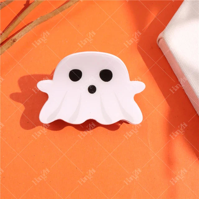 Lianfudai Halloween Hair Accessories Ghost Hair Clip for Women Girls Red Horns Hairpin Skull Claw Y2K Gothic Hair Jewelry New HangZhi