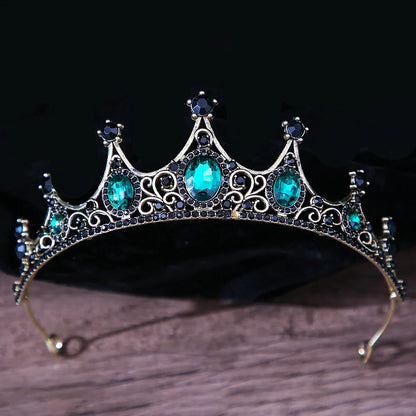 sengpan Baroque Vintage Princess Queen Bridal Crown Headwear Crystal Tiara For Women Wedding Crown Hair Dress Accessories Jewelry