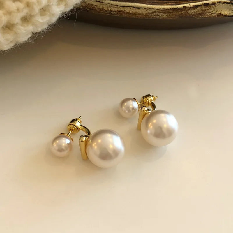 sengpan Simple Exaggerated Large Pearl Stud Earrings for Women Wedding Bridal Korean Imitation Pearl Earrings Office Jewelry Gifts