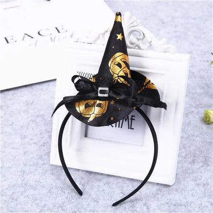 sengpan Witch Hat Hairbands Halloween Headwear Decoration For Children Girl Women Pumpkin Ghost Hair Accessories Cosplay Party Gifts