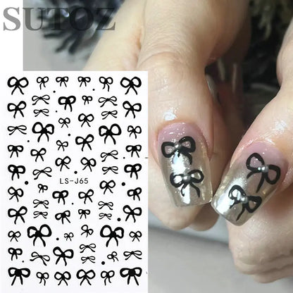 sengpan Embossed 3D Witches Nails Stickers Gold Black Witche Broom Boots Relief Design DIY Halloween Dark Style Manicure Decal CK-007