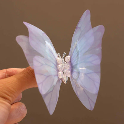 sengpan Shaking Move Wing Top Clip Bangs Clip Shiny Rhinestone Moving Butterfly Children Hairpin Alloy Hair Accessories