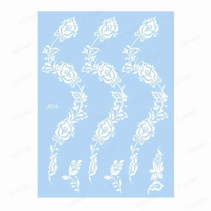 sengpan White Henna Tattoo Sticker Waterproof Temporary Tattoos for Women Body Art Mehndi Stickers for Hand Wedding Party Hena Tattoo