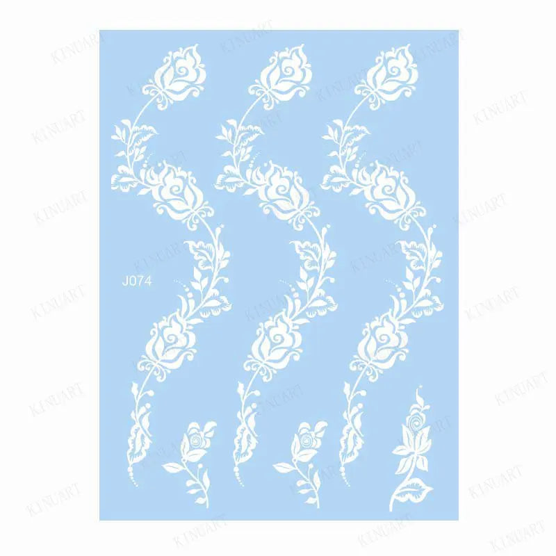 sengpan White Henna Tattoo Sticker Waterproof Temporary Tattoos for Women Body Art Mehndi Stickers for Hand Wedding Party Hena Tattoo