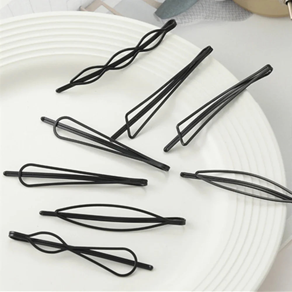 sengpan Black Hairpins for Women Barrettes Bobby Pins Headwears Girls BB Clips Headdress Barrettes Korean Hair Styling Accessories