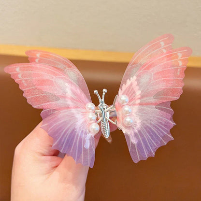 sengpan Shaking Move Wing Top Clip Bangs Clip Shiny Rhinestone Moving Butterfly Children Hairpin Alloy Hair Accessories