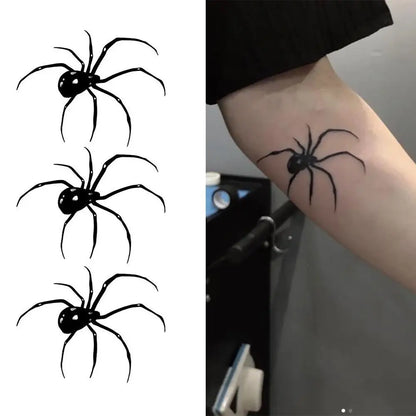 sengpan Spider Pattern Temporary Tattoos for Women Arm Sexy Waterproof Tattoo Stickers Cute Art Lasting Cartoon Y2K Fake Tattoo