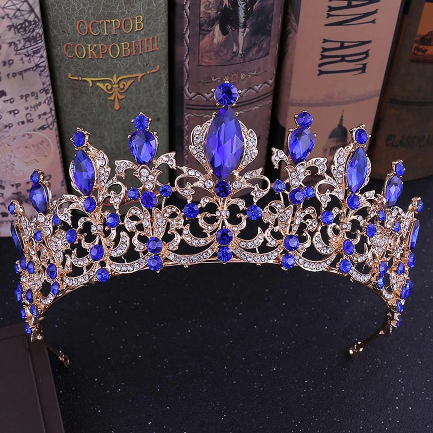 sengpan Baroque Wedding Hair Tiara Crystal Bridal Tiara Crown Queen Diadem Tiaras Wedding Hair Accessories Headpieces Head Jewelry