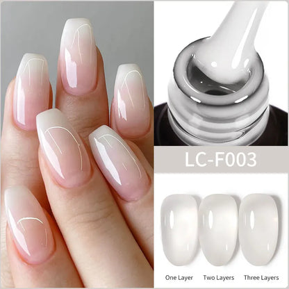 sengpan 8ML Clear Non Stick Hand Solid Extension Nail Gel Polish Carving Flower Nail Art Construction UV Gel Acrylic Varnishes