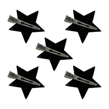 Dospita 5pcs Black White Star Y2k Hair Clips Hair Accessories Hyperbole Harajuku Sweet Cool Pentagram Hair Pins for Women Egirl Jewelry