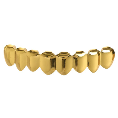 sengpan Teeth Grillz Set For Unisex Top Bottom Mouth Gold Silver Color Teeth Grills Tooth Caps Removable Dental Fashion Jewelry