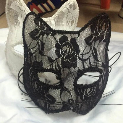 sengpan Halloween Cosplay Sexy Fox Mask Lace Eye Mask Animal Mask Half Face Women Sexy Cat Mask For Couple Masquerade Ball Party Game