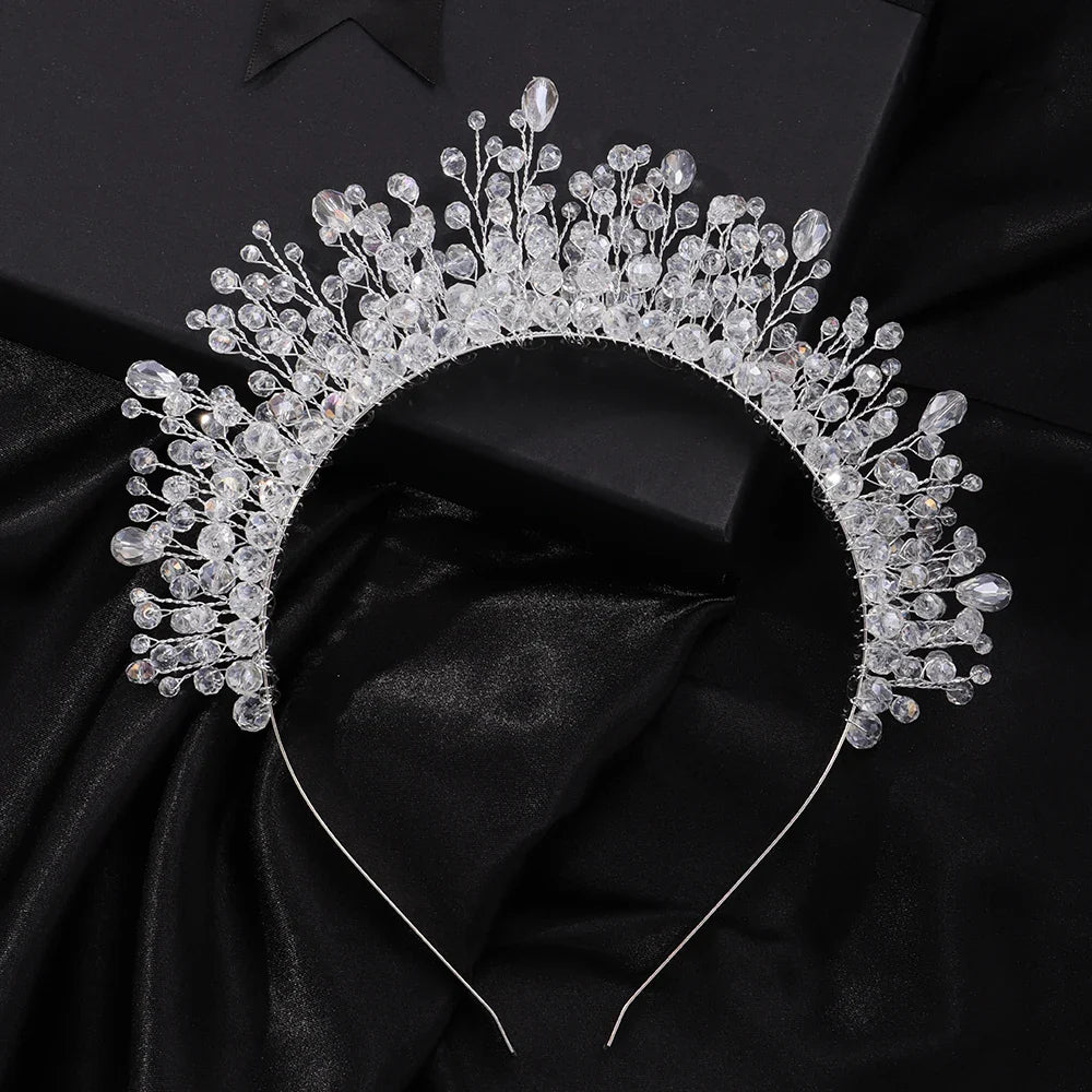 sengpan 9Colors Crystal Bridal Crown Headband Silver Diamonds Luxury Crystal Brides Headpiece Handmade Party Wedding Hair Accessories