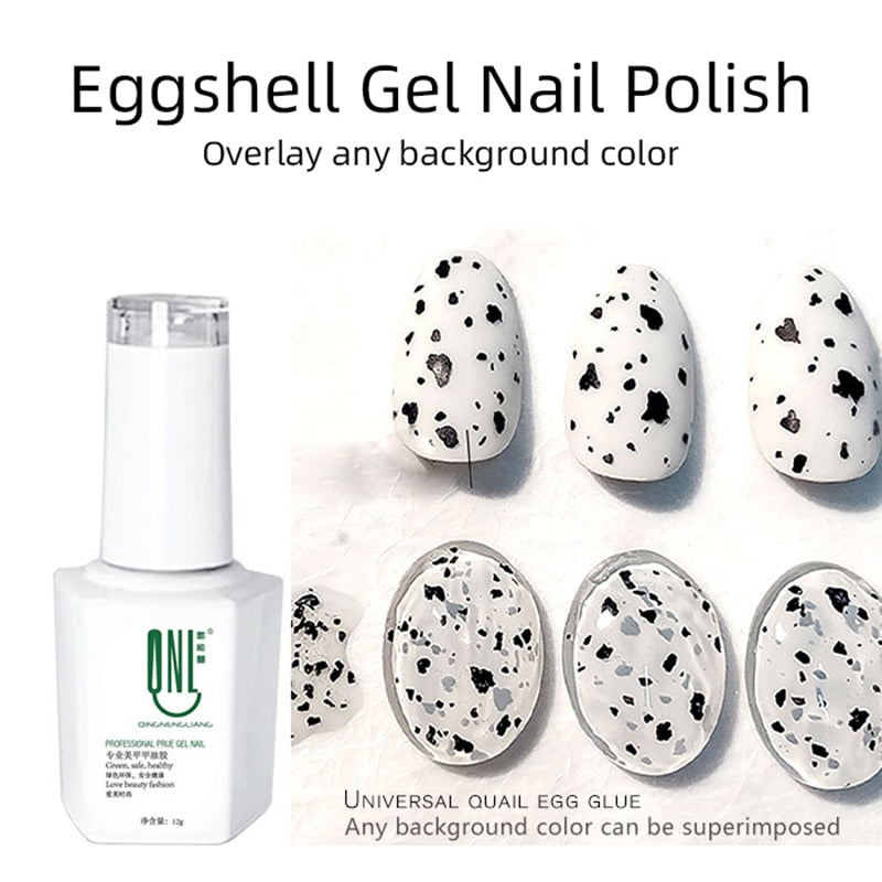 Lianfudai 2023 Eggshell Gel Nail Polish 12ml Semi Permanent Quail Egg Effect Lamp Varnish Soak Off UV Gel Nail Art Manicure Top Coat