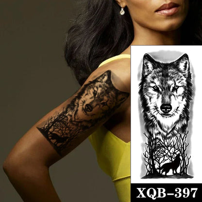 sengpan Waterproof Temporary Tattoo Sticker Black Realistic Tiger Line Totem Design Fake Tattoos Flash Tatoos Arm Body Art for Women Men