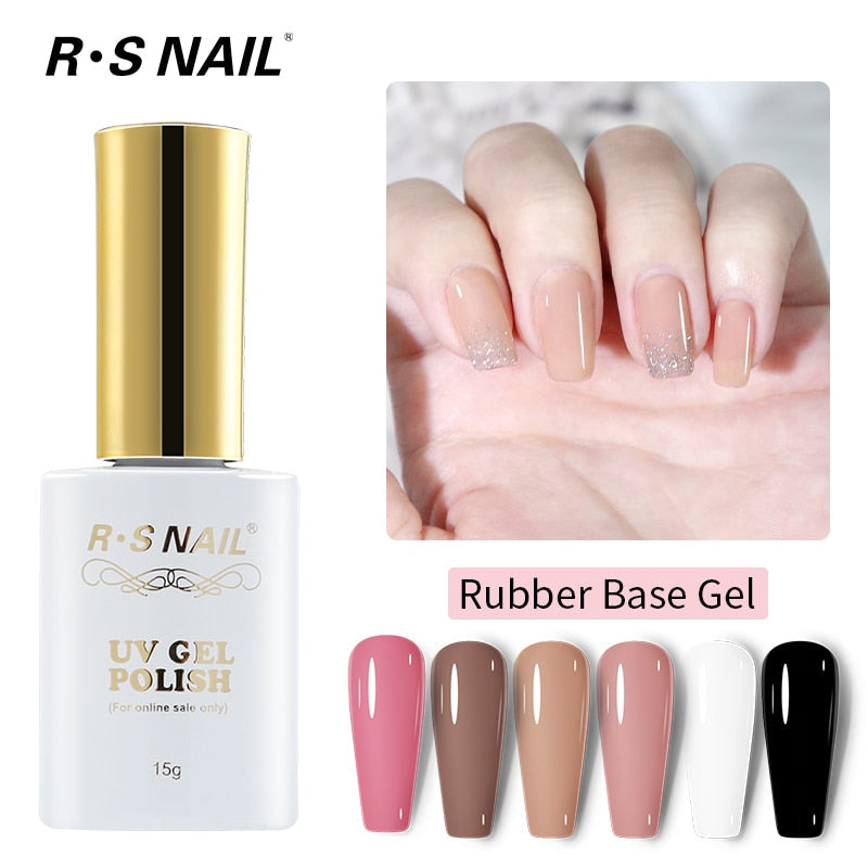 sengpan Rubber Base Gel Nail Polish 15ml UV Semi Permanent Vernis Varnish French Manicure Nude Color Base Coat 2 IN 1 Lacquer