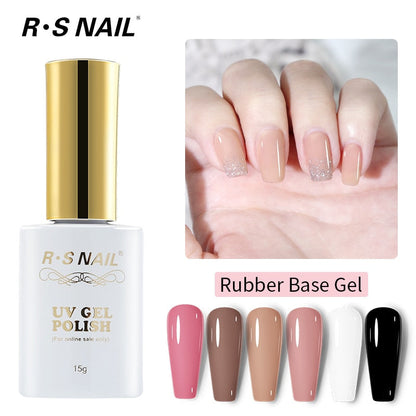 sengpan Rubber Base Gel Nail Polish 15ml UV Semi Permanent Vernis Varnish French Manicure Nude Color Base Coat 2 IN 1 Lacquer