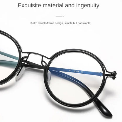 sengpan Vintage Round Metal Frame Anti Blue Light Blocking Glasses Women Men Fashion Optical Eyewear Reading Computer Eyeglasses