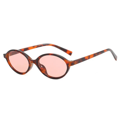 sengpan Sexy Small Oval Leopard Sunglasses Women Lovely Ins No Makeup Plain Glasses Frame Men Eyewear Cute Decorative Computer Glasses