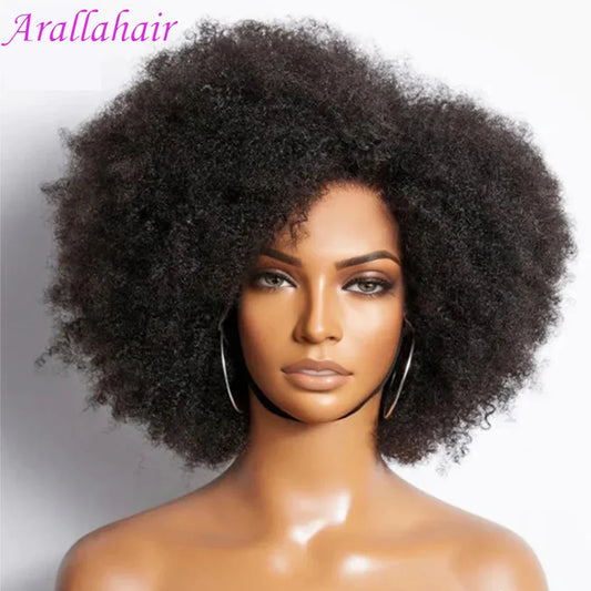 sengpan Afro Wig Human Hair Kinky Curly Bob Wig Lace Front Human Hair Wigs For Women 13x4x2 HD Lace Glueless Wig Pre Plucked 250 Density