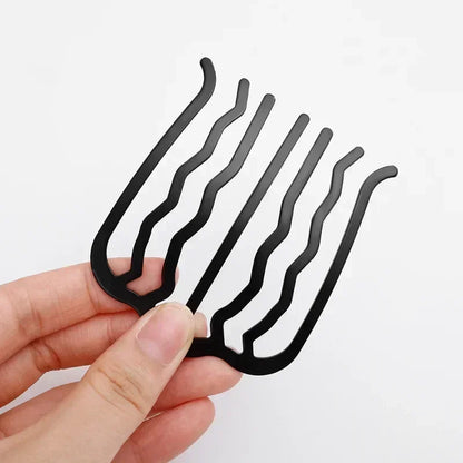 Lianfudai New Metal Black Hair Fork Clip Women Hair Pin Combs Messy Bun Hair Pin Clip Hair Side Combs Updo Hair Sticks Hair Styling Tool