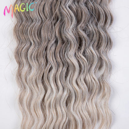 sengpan  Synthetic Hair Water Wave 24Inch Braid Hair Twist Crochet Hair Ombre Blonde Pink Deep Wave Braiding Hair Extension Cosplay