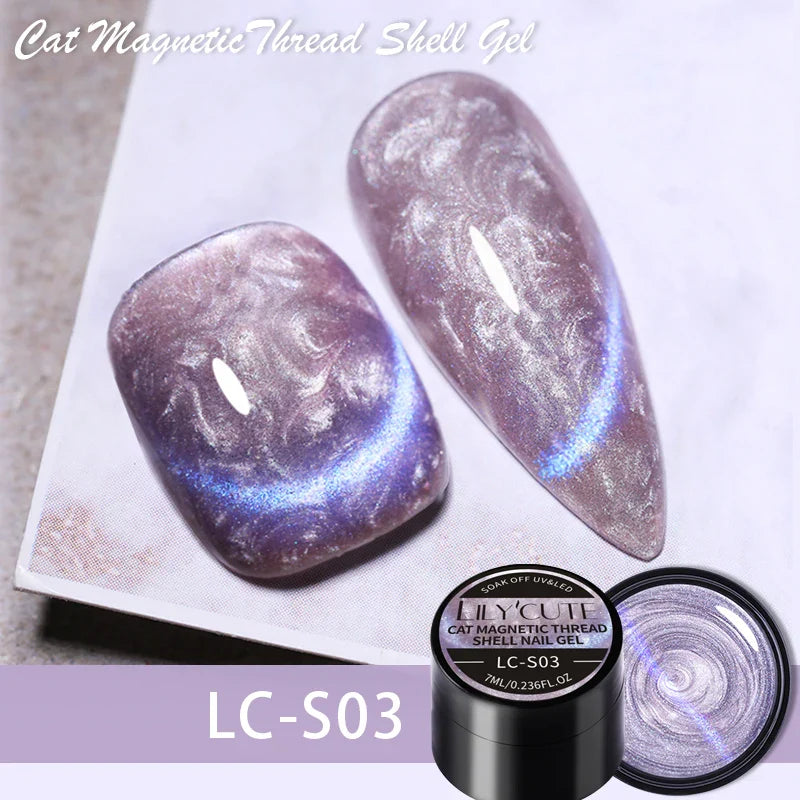 sengpan 7ML Black Crystal Cat Magnetic Gel Sparkling Glitter Gel Nail Polish Semi Permanent UV Gel Nail Art No Need Base Color