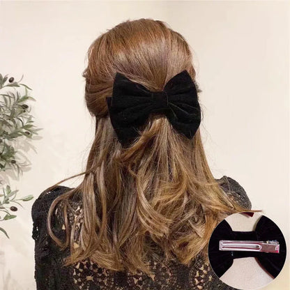 sengpan Oversized Bow Hair Accessories Fashion Satin Ribbon Hairpins Big Bow Hairpins Women Girls Satin Ladies Hairpins Cute