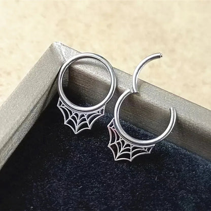 sengpan Spider Webs Nasal Septum Piercings Nose Ring Cliker Closed Ring Earrings Cochlear Nose Piercing Tattoo Jewelry