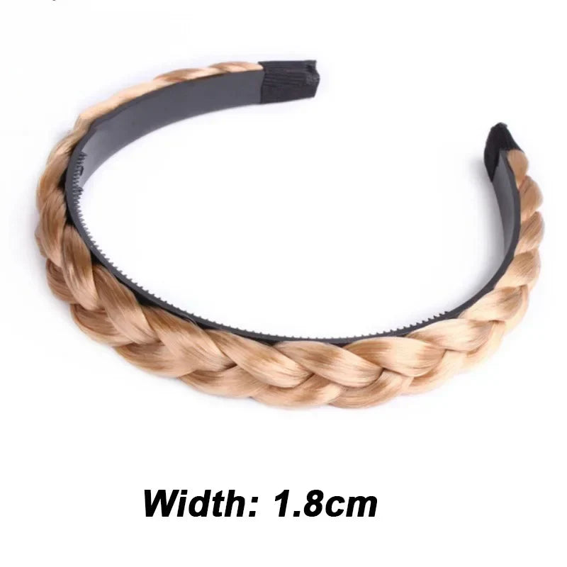 sengpan Wig Braided Headbands for Women Fishbone Wide Twist Hairbands Handmade Head Hoop Hair Bands Styling Headwear Accessories Gift