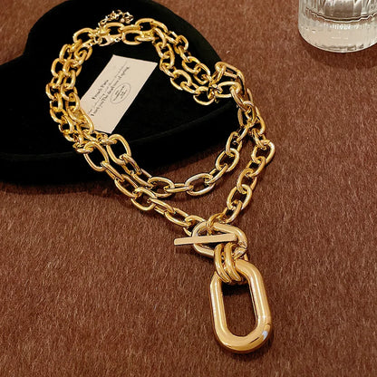 sengpan Classic Charm Hip Hop Style Metal Chain Women's Exaggerated Necklace Vintage Neck Chains Exquisite Fashion Necklaces Jewelry