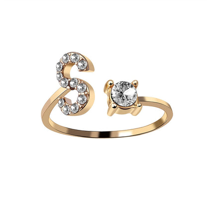 sengpan Simple 26 Initial Letter Rings For Women Gold Color Stackable Name A-Z English Alphabet Finger Ring Fashion Jewelry Couple Gifts