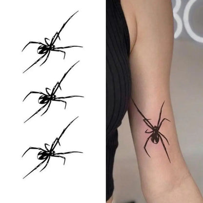 sengpan Spider Pattern Temporary Tattoos for Women Arm Sexy Waterproof Tattoo Stickers Cute Art Lasting Cartoon Y2K Fake Tattoo