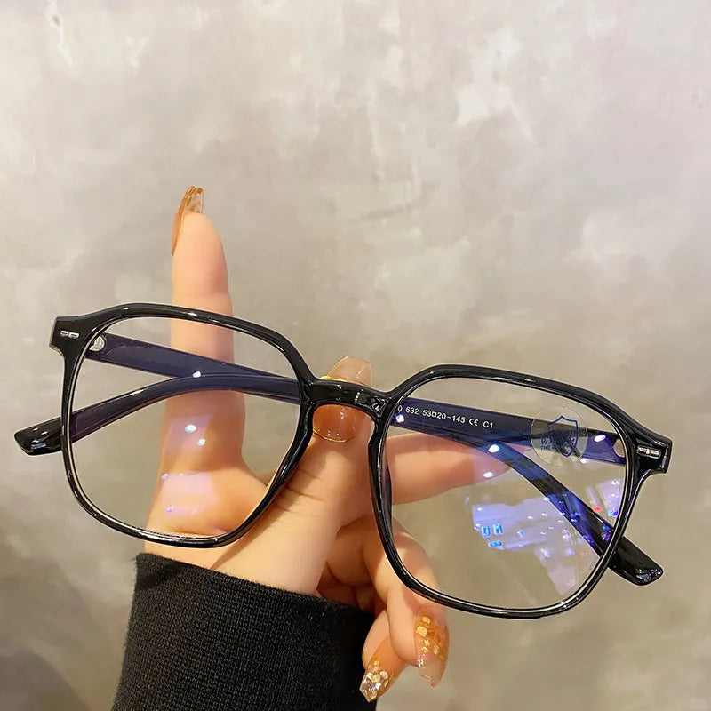 sengpan Square polygon Frame Plain glasses blue membrane Glasses all can match Men Women Fashion glasses lenses Blocking Glasses Eyewear