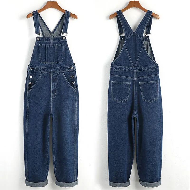 BONSIR  -  Men's Bib Jeans Straight Denim Jumpsuit Fashion Suspenders Hip-hop Overalls Pants Plus Size 5XL