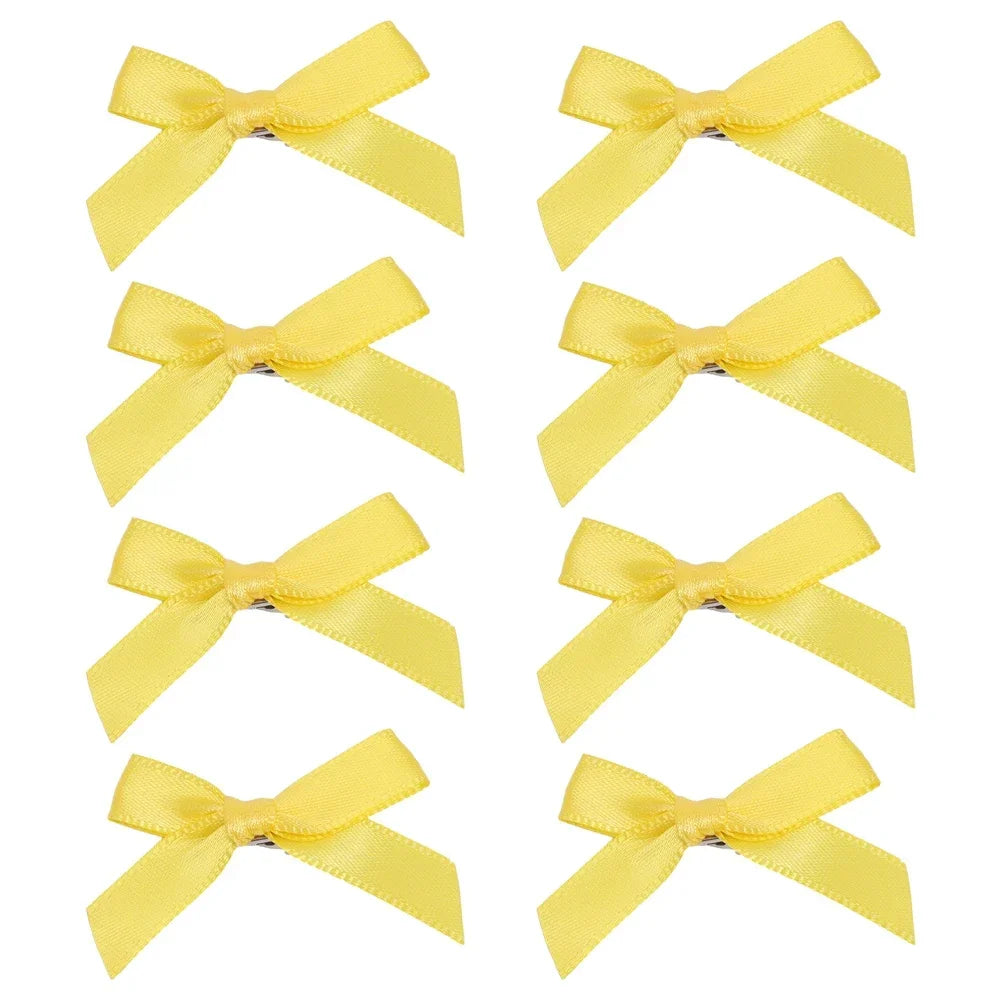 sengpan 8pcs Bowknot Hair Clip Sweet Ballet Ribbon Bow Hairpin Bang Clip Korean Girl Mini Bobby Pin Grab Female Color Ballet Headwear