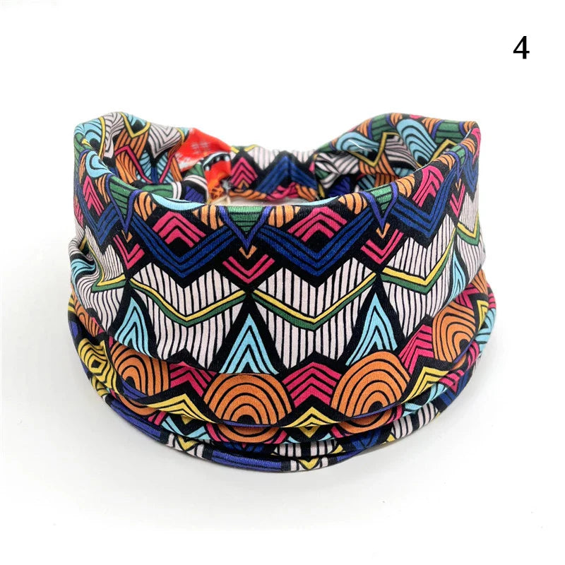 sengpan Boho Knot Turbans Yoga Elastic Head Wrap Women Headband Wide Hairbands Headwear Floral Bandanas Fashion Hair Band Accessories